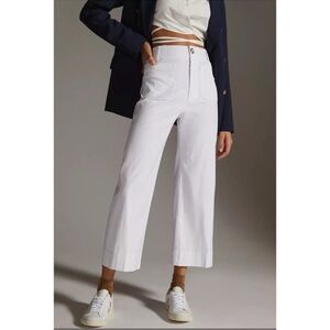 NWT Anthropologie The Colette Linen Wide-Leg Pants Maeve Magic White 29